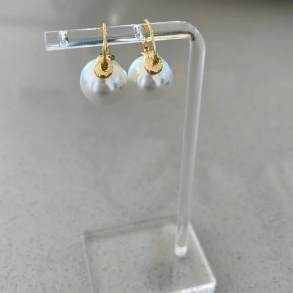Brand New Kate Spade gold and white Pearl Earrings